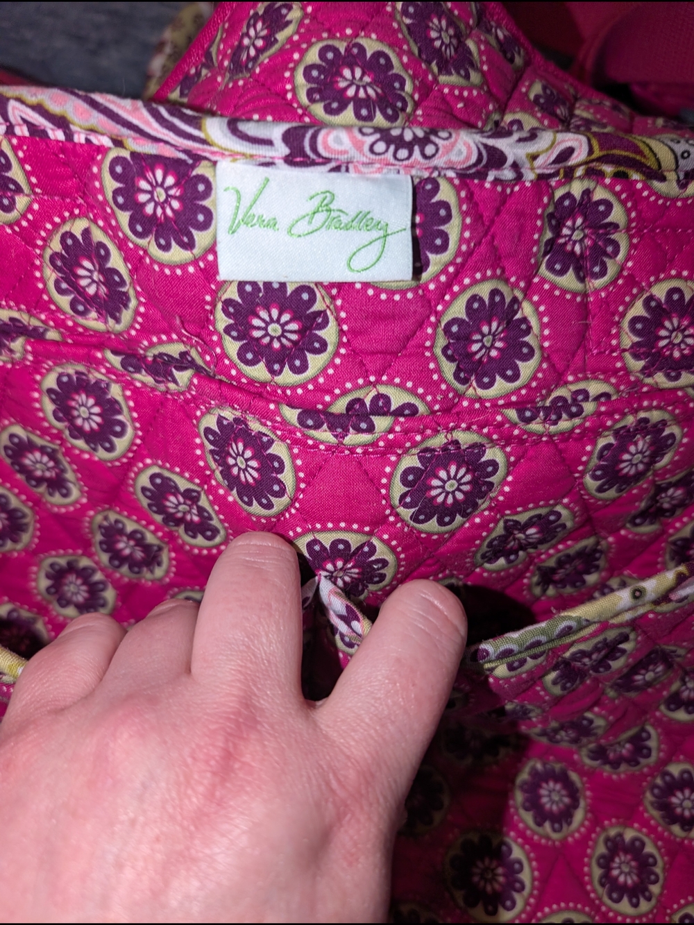 Vera Bradley Very Berry Paisley Pink Quilted Duffel Bag - Picture 12 of 13